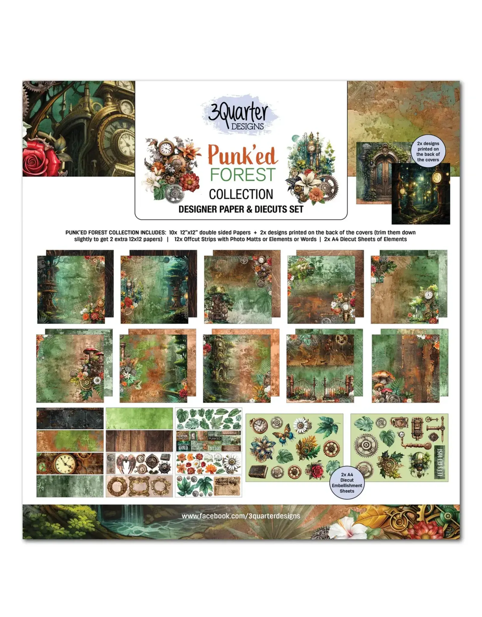 3QUARTER DESIGNS 3QUARTER DESIGNS PINK'ED FOREST 12x12 COLLECTION PACK