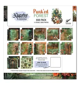 3QUARTER DESIGNS 3QUARTER DESIGNS PUNK'ED FOREST 8x8 PAPER PACK 12 SHEETS
