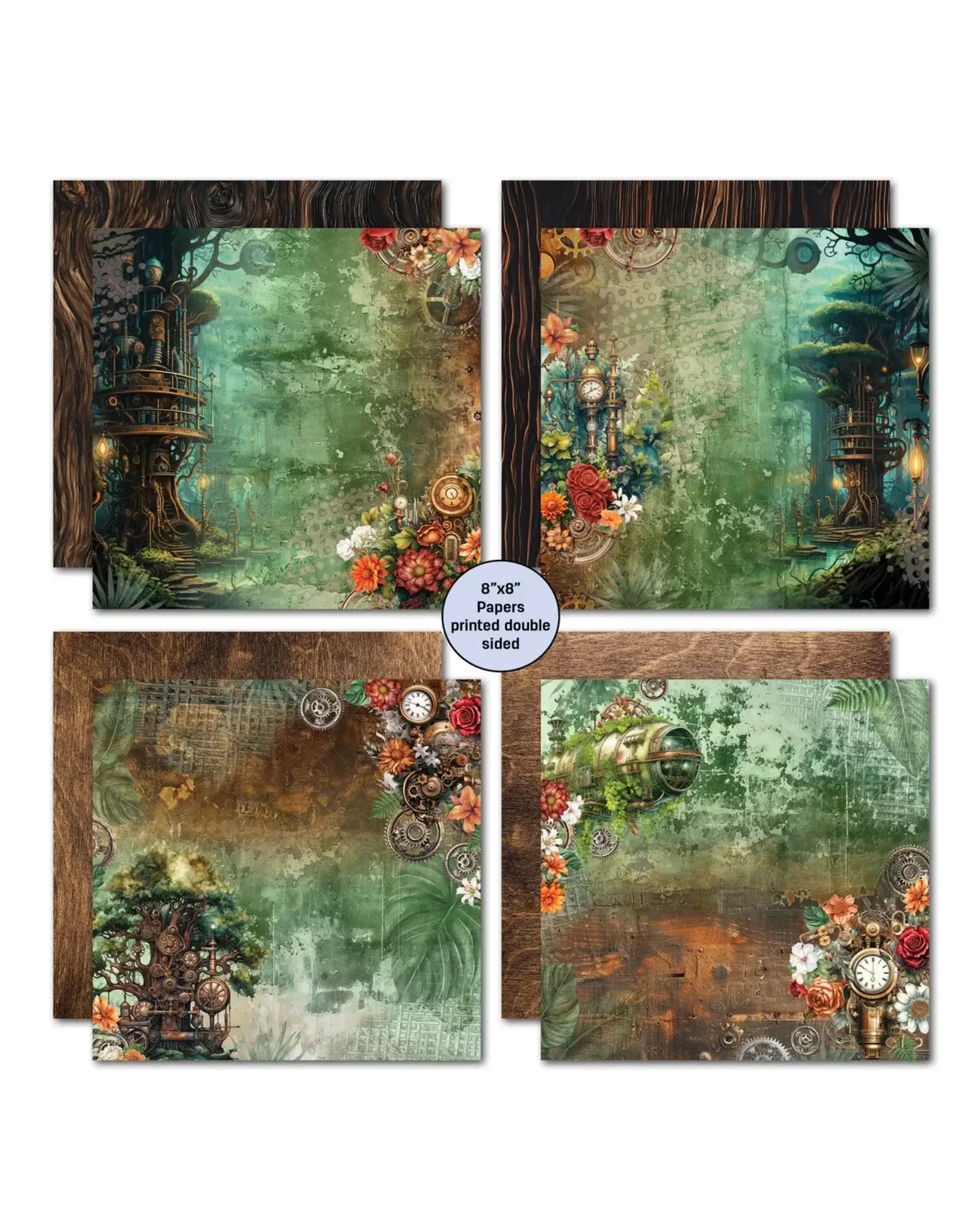 3QUARTER DESIGNS 3QUARTER DESIGNS PUNK'ED FOREST 8x8 PAPER PACK 12 SHEETS