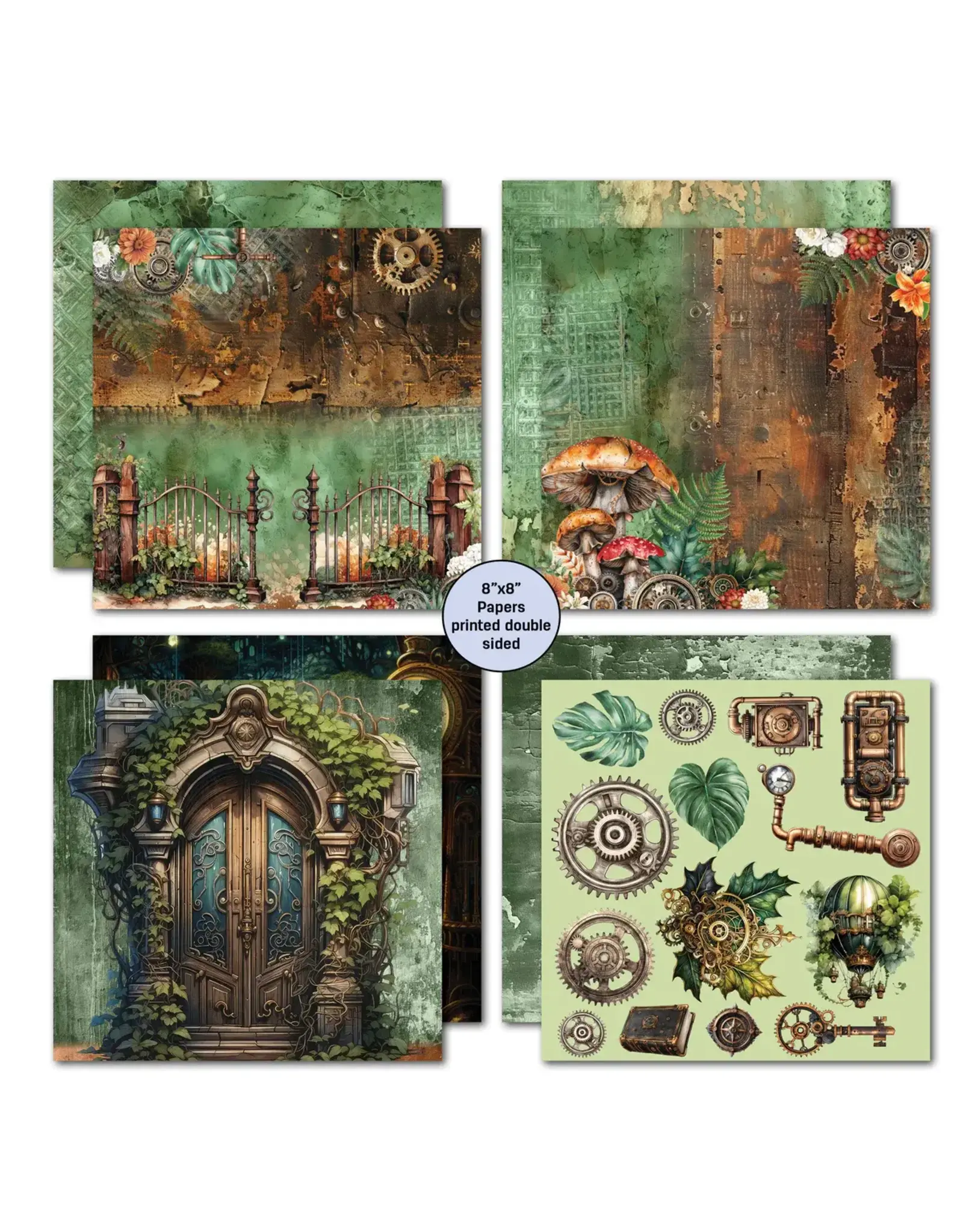 3QUARTER DESIGNS 3QUARTER DESIGNS PUNK'ED FOREST 8x8 PAPER PACK 12 SHEETS