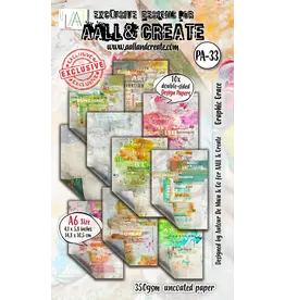 AALL & CREATE AALL & CREATE AUTOUR DE MWA & CO #PA-33 GRAPHIC GRACE A6 DOUBLE-SIDED DESIGN PAPERS 10/PK