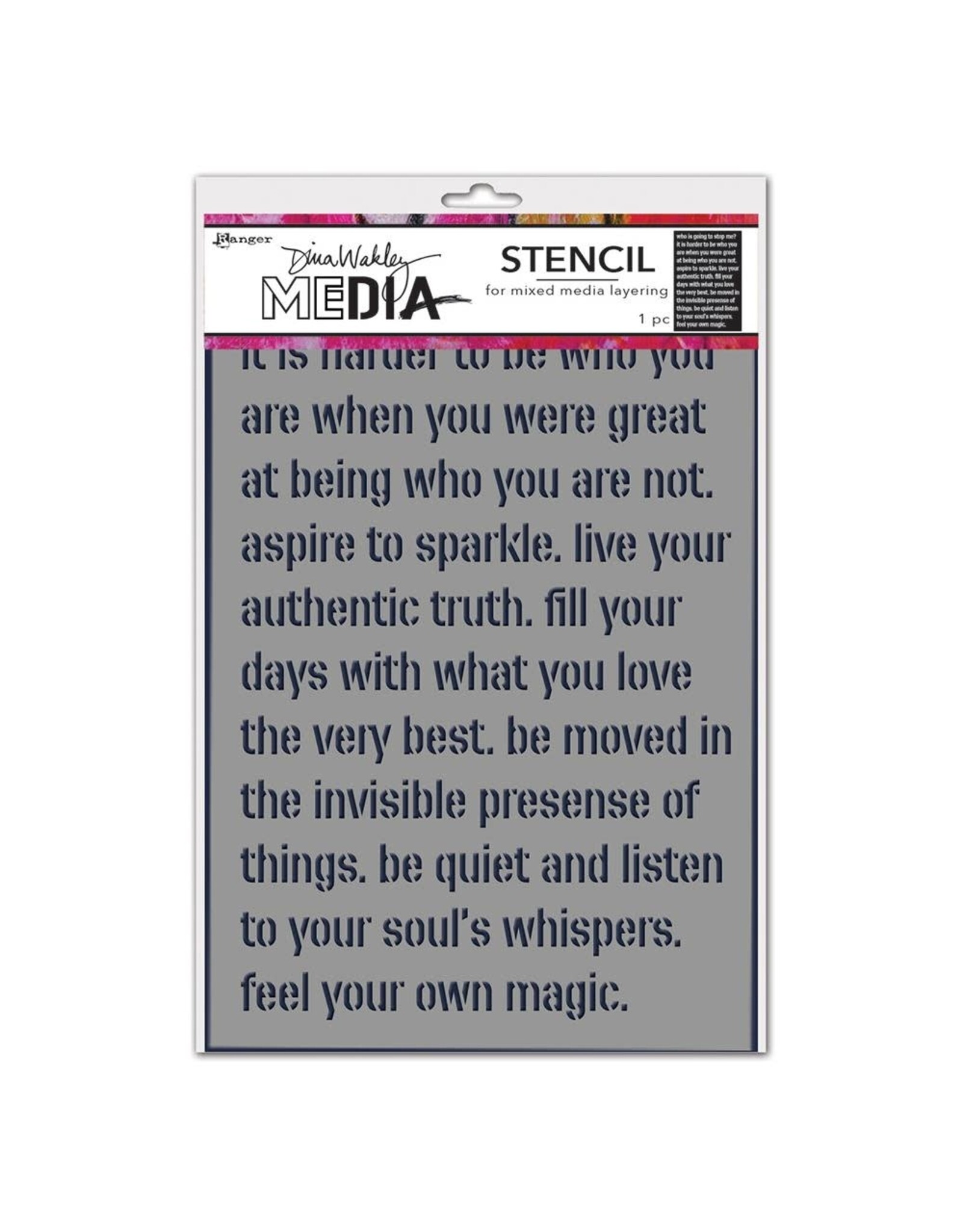 RANGER RANGER DINA WAKLEY MEDIA STENCIL FEEL YOUR MAGIC 9"X6"