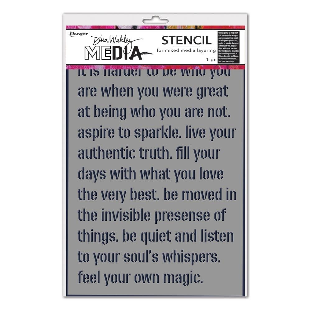 RANGER RANGER DINA WAKLEY MEDIA STENCIL FEEL YOUR MAGIC 9"X6"