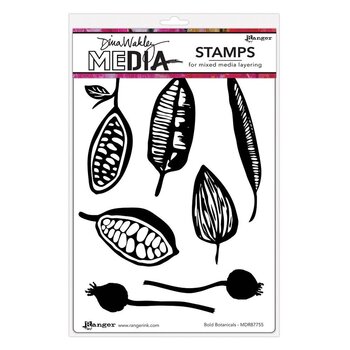 RANGER RANGER DINA WAKLEY MEDIA BOLD BOTANICALS CLING STAMP SET
