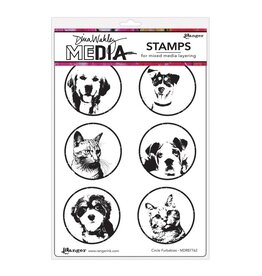 RANGER RANGER DINA WAKLEY MEDIA CIRCLE FURBABIES CLING STAMP SET