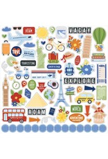 ECHO PARK PAPER ECHO PARK BORN TO TRAVEL ELEMENTS 12x12 CARDSTOCK STICKERS