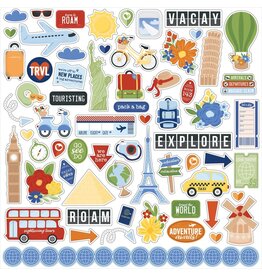 ECHO PARK PAPER ECHO PARK BORN TO TRAVEL ELEMENTS 12x12 CARDSTOCK STICKERS