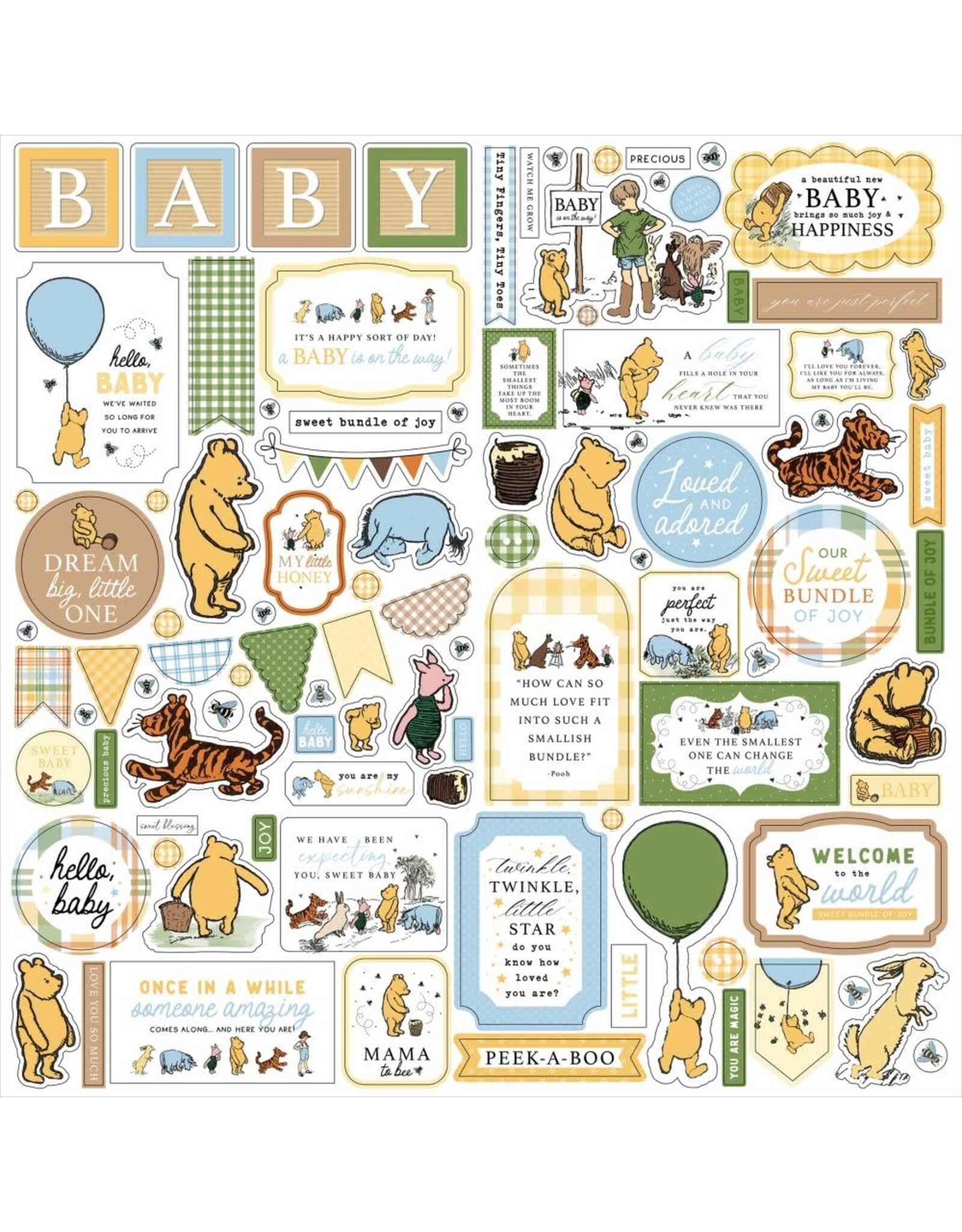 ECHO PARK PAPER ECHO PARK WINNIE THE POOH BABY ELEMENTS 12x12 CARDSTOCK STICKERS