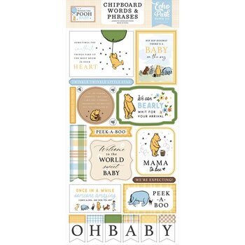 ECHO PARK PAPER ECHO PARK WINNIE THE POOH BABY 6x13 CHIPBOARD WORDS & PHRASES
