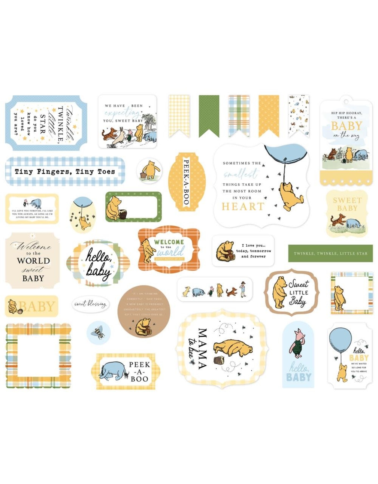 ECHO PARK PAPER ECHO PARK WINNIE THE POOH BABY ICONS EPHEMERA DIE-CUTS