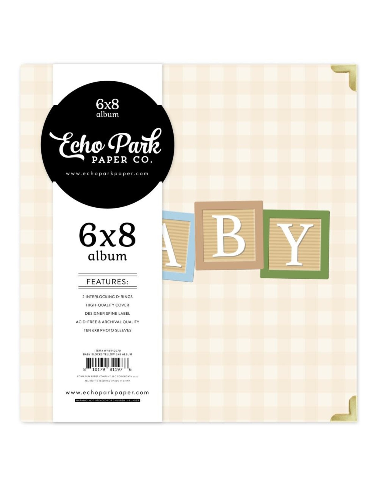 ECHO PARK PAPER ECHO PARK WINNIE THE POOH BABY BABY BLOCKS TAN 6X8 ALBUM