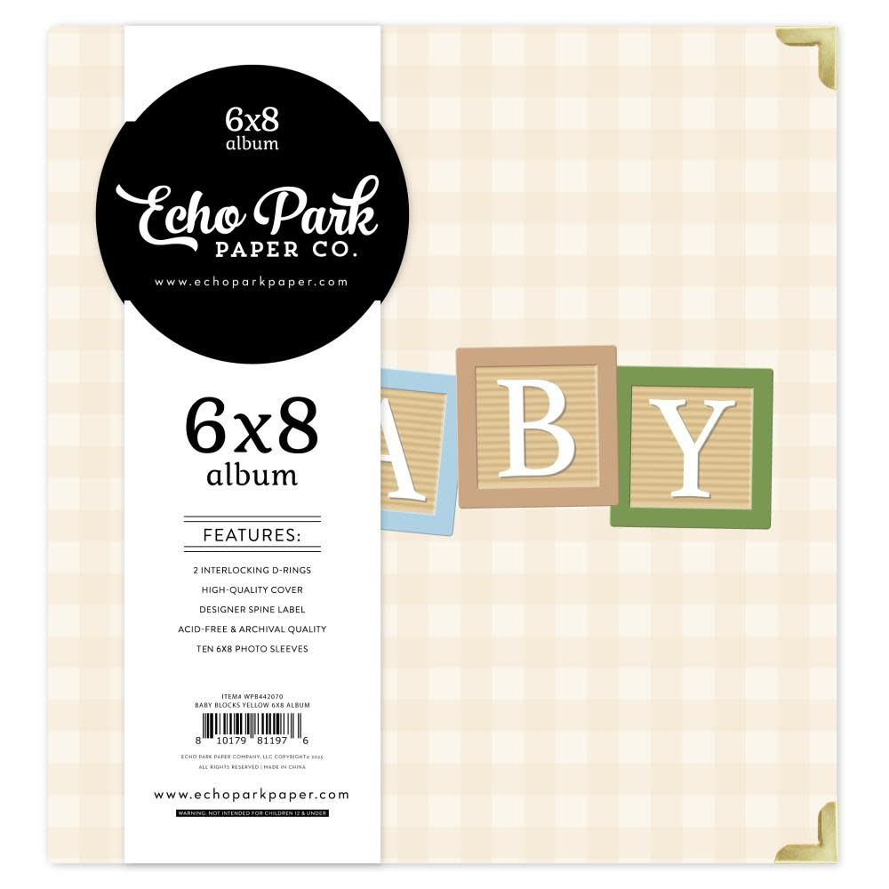 ECHO PARK PAPER ECHO PARK WINNIE THE POOH BABY BABY BLOCKS TAN 6X8 ALBUM
