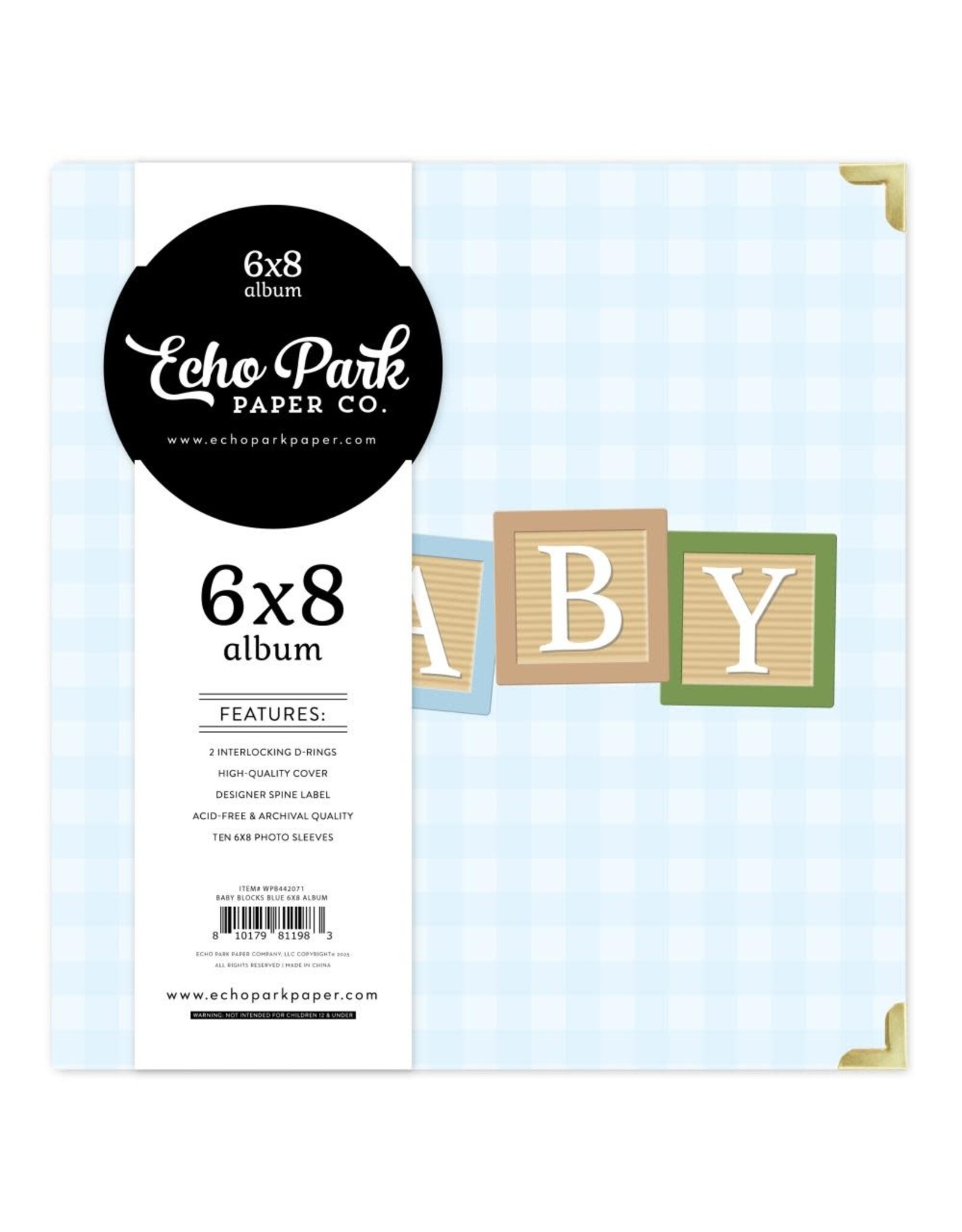 ECHO PARK PAPER ECHO PARK WINNIE THE POOH BABY BABY BLOCKS BLUE 6X8 ALBUM
