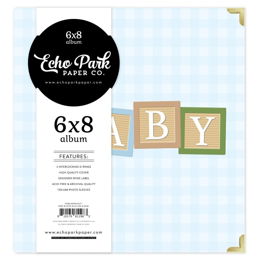 ECHO PARK PAPER ECHO PARK WINNIE THE POOH BABY BABY BLOCKS BLUE 6X8 ALBUM