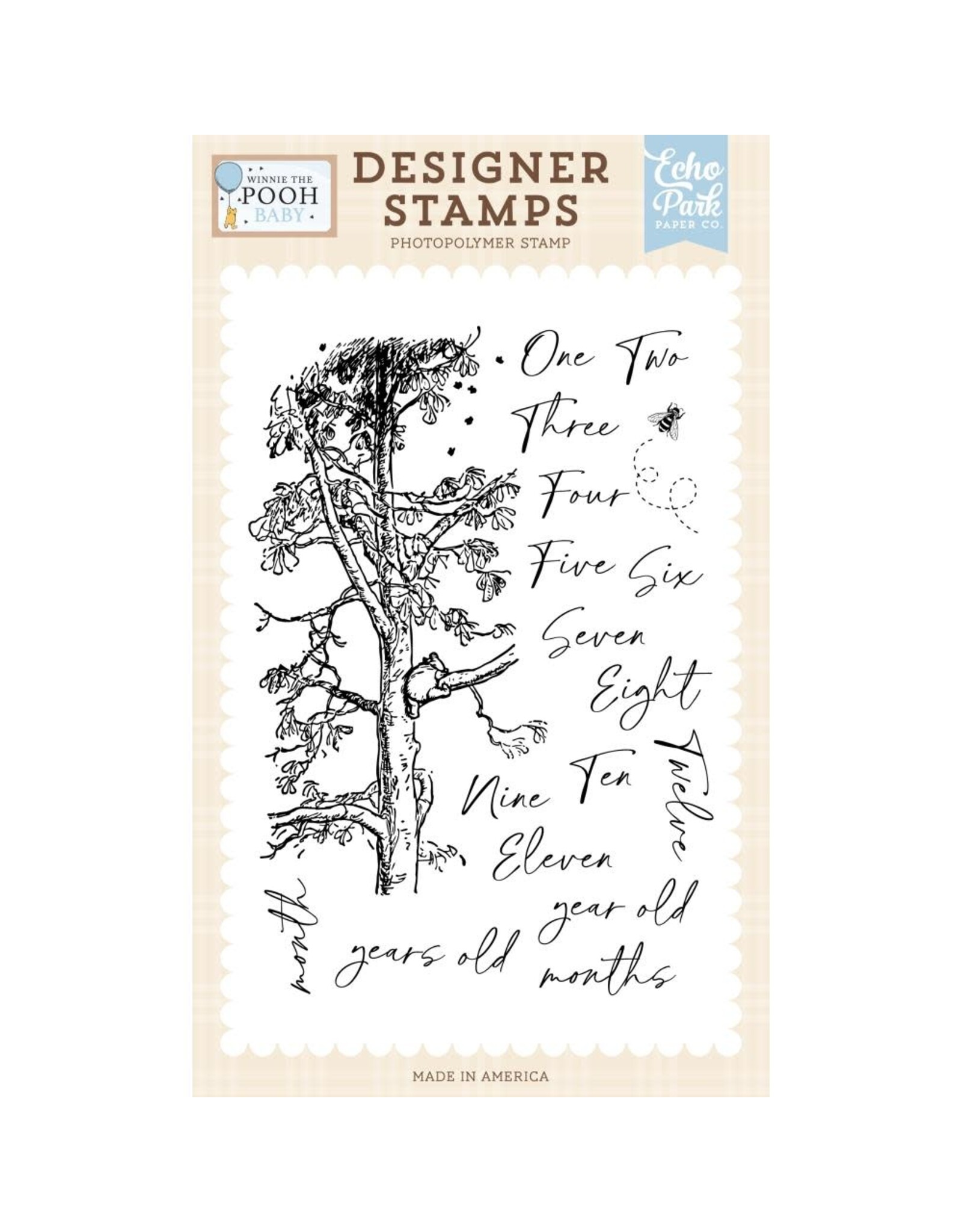 ECHO PARK PAPER ECHO PARK WINNIE THE POOH BABY FIRST YEAR MILESTONES CLEAR STAMP SET