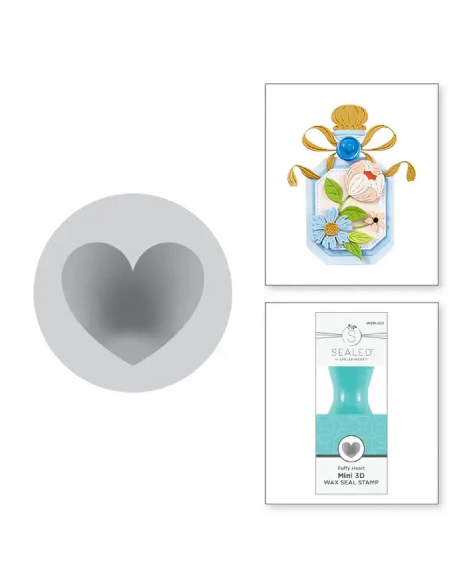 SPELLBINDERS SPELLBINDERS MINI WAX SEALS COLLECTION PUFFY HEART MINI 3D WAX SEAL