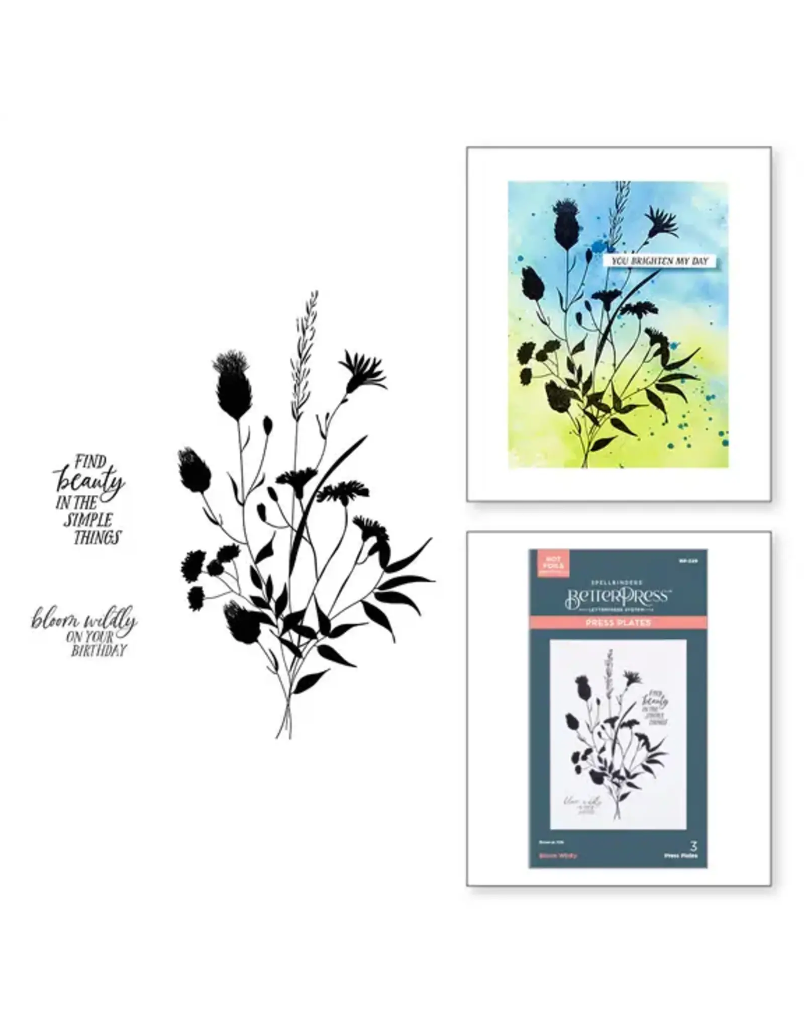 SPELLBINDERS SPELLBINDERS BETTERPRESS FIELD NOTES COLLECTION BLOOM WILDLY PRESS PLATE