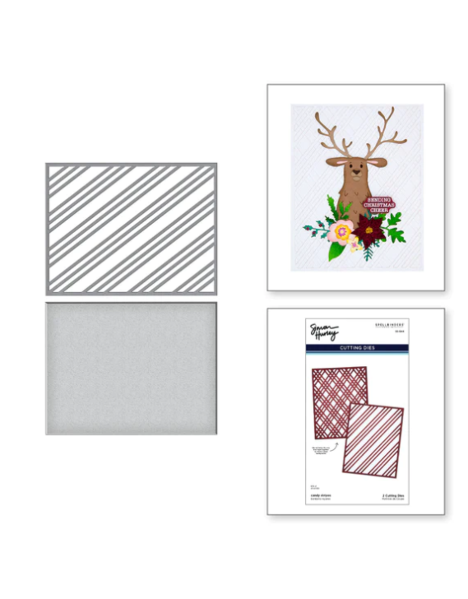 SPELLBINDERS SPELLBINDERS SIMON HURLEY JOYFUL CHRISTMAS COLLECTION CANDY STRIPES ETCHED DIE SET