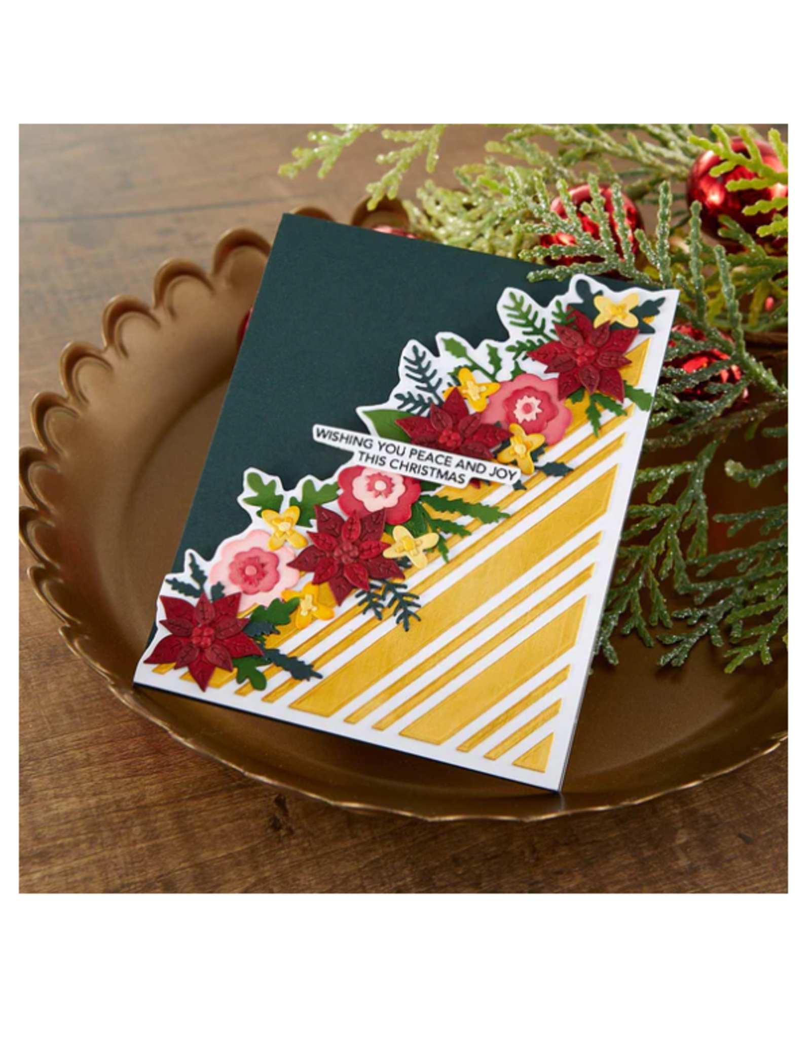 SPELLBINDERS SPELLBINDERS SIMON HURLEY JOYFUL CHRISTMAS COLLECTION CANDY STRIPES ETCHED DIE SET