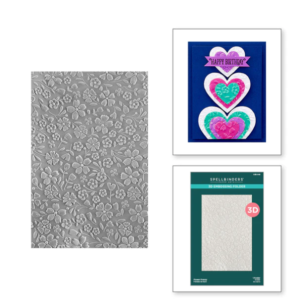 SPELLBINDERS SPELLBINDERS FLORAL REFLECTION COLLECTION FLOWER FRENZY 3D EMBOSSING FOLDER