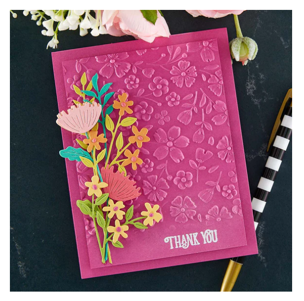 SPELLBINDERS SPELLBINDERS FLORAL REFLECTION COLLECTION FLOWER FRENZY 3D EMBOSSING FOLDER