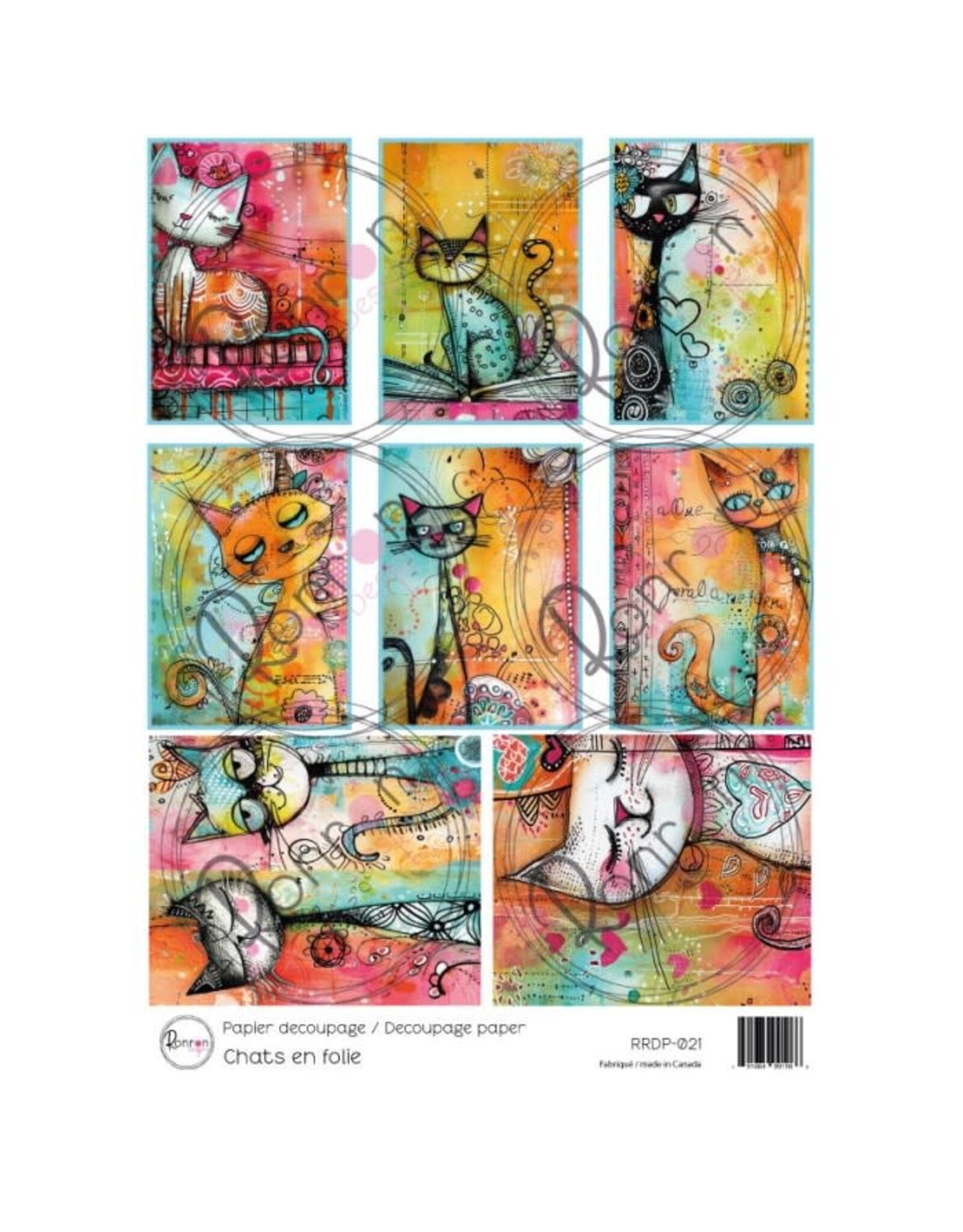 RONRON DESIGNS RONRON DESIGNS CHATS EN FOLIE RICE PAPER