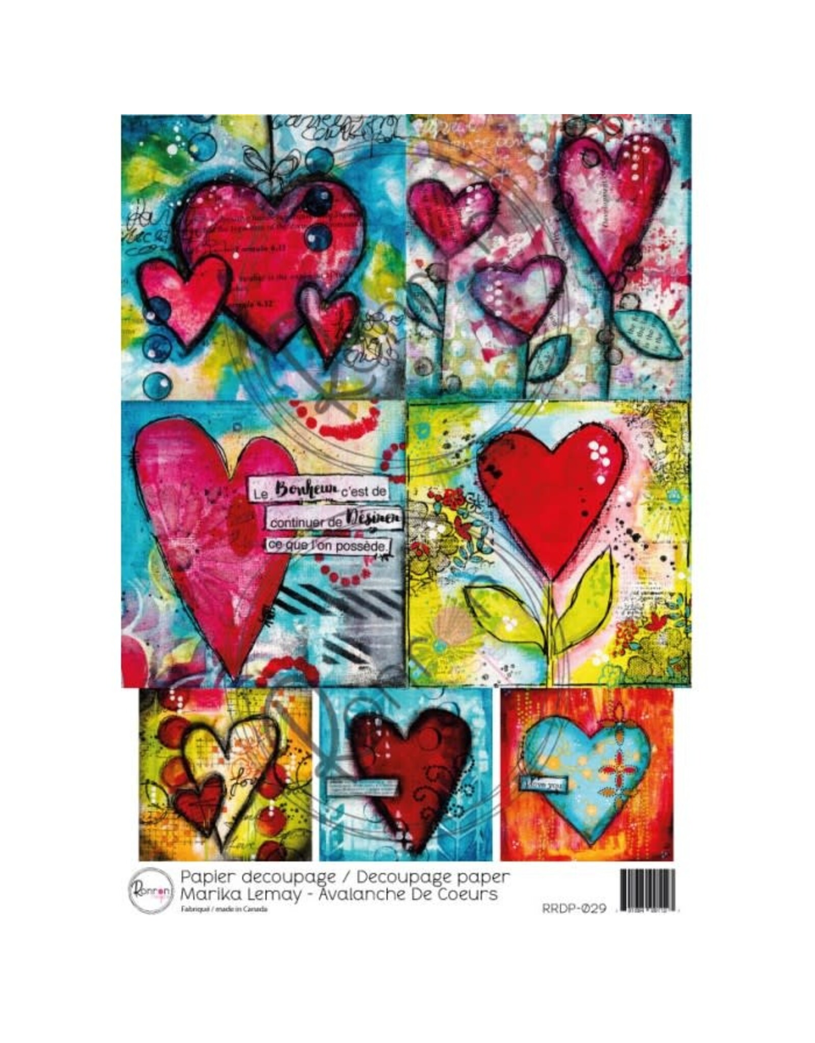 RONRON DESIGNS RONRON DESIGNS MARIKA LEMAY - AVALANCHE DE COEURS RICE PAPER