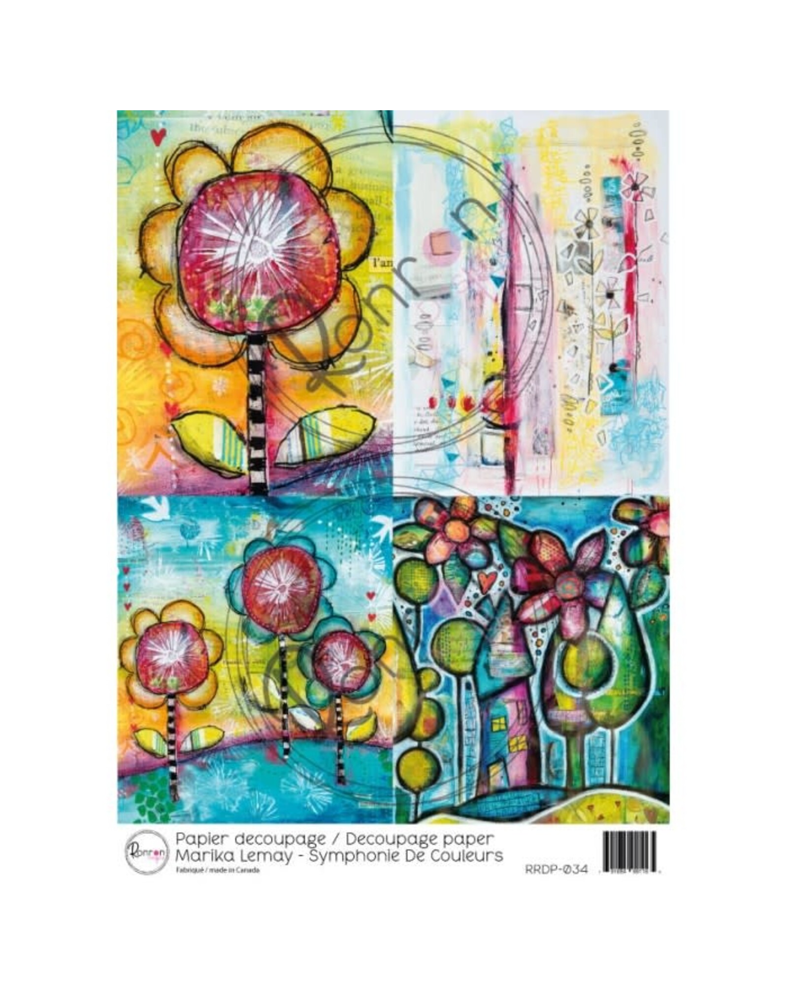 RONRON DESIGNS RONRON DESIGNS MARIKA LEMAY - SYMPHONIE DE COULEURS RICE PAPER