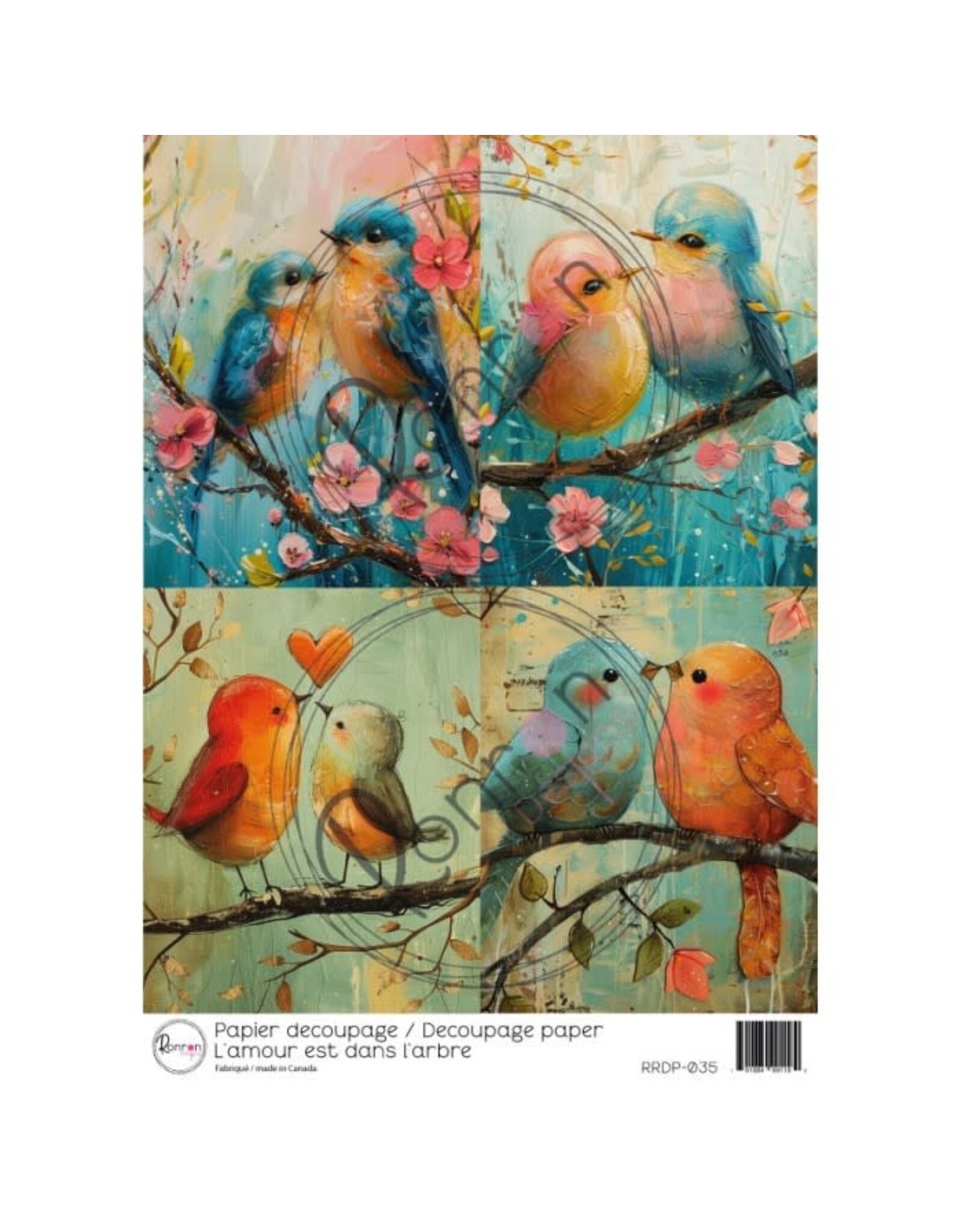 RONRON DESIGNS RONRON DESIGNS L'AMOUR EST DANS L'ARBRE RICE PAPER