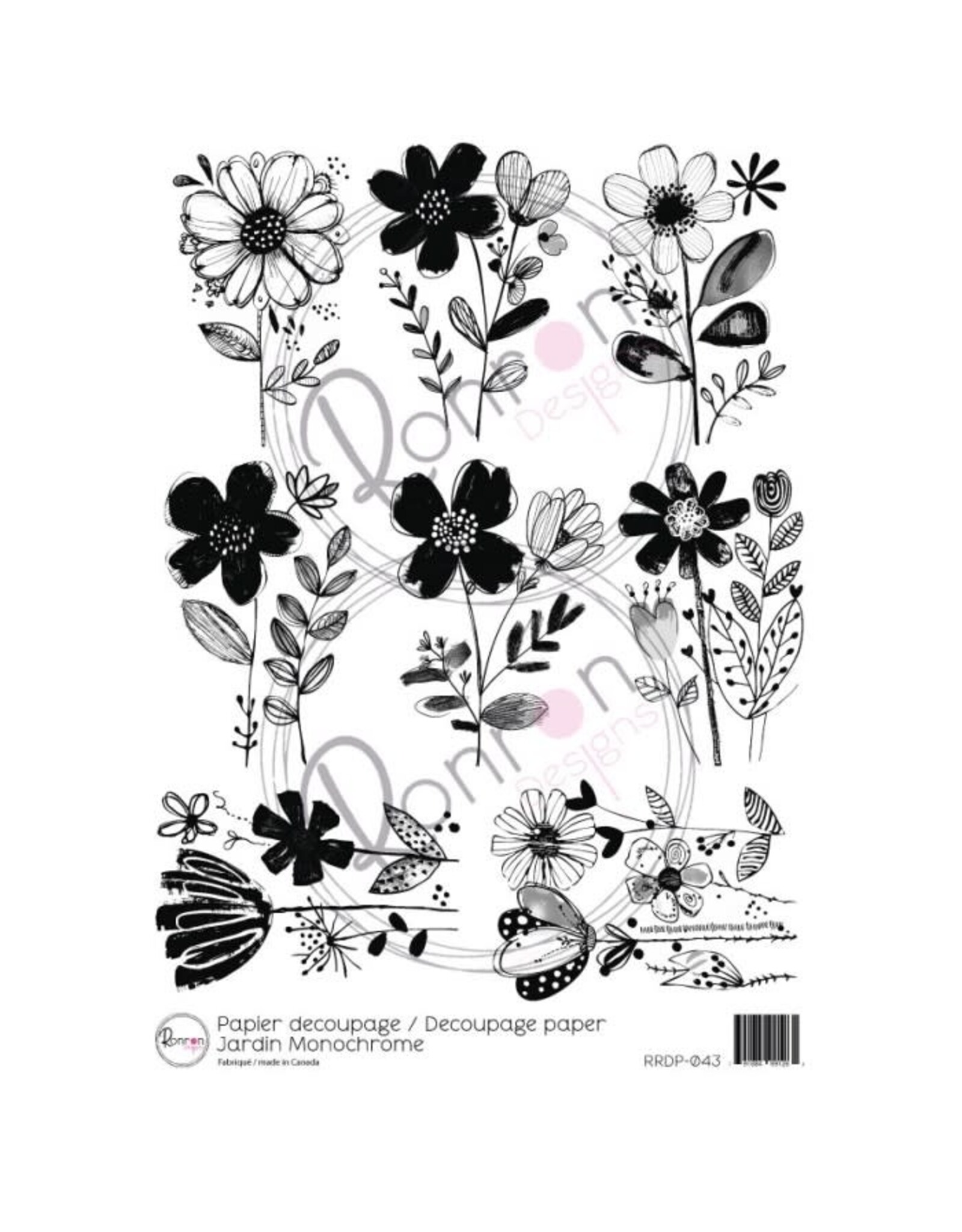 RONRON DESIGNS RONRON DESIGNS JARDIN MONOCHROME RICE PAPER