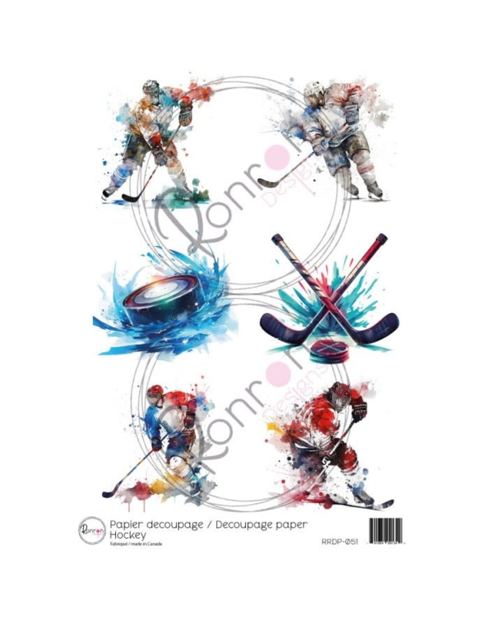 RONRON DESIGNS RONRON DESIGNS HOCKEY RICE PAPER