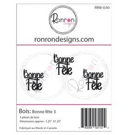 RONRON DESIGNS RONRON DESIGNS BONNE FÊTE 3 WOOD PIECES