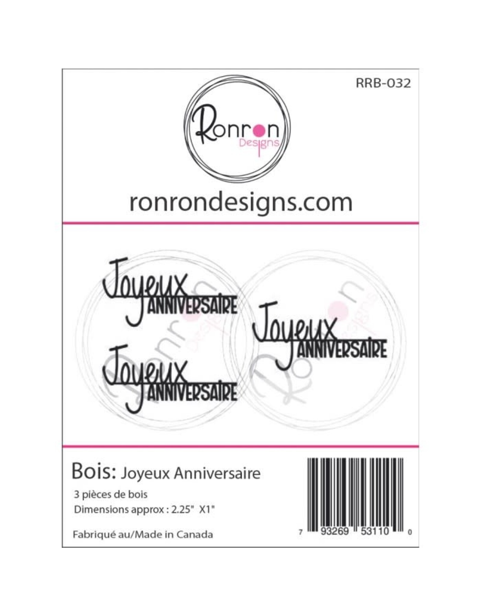 RONRON DESIGNS RONRON DESIGNS JOYEUX ANNIVERSAIRE WOOD PIECES