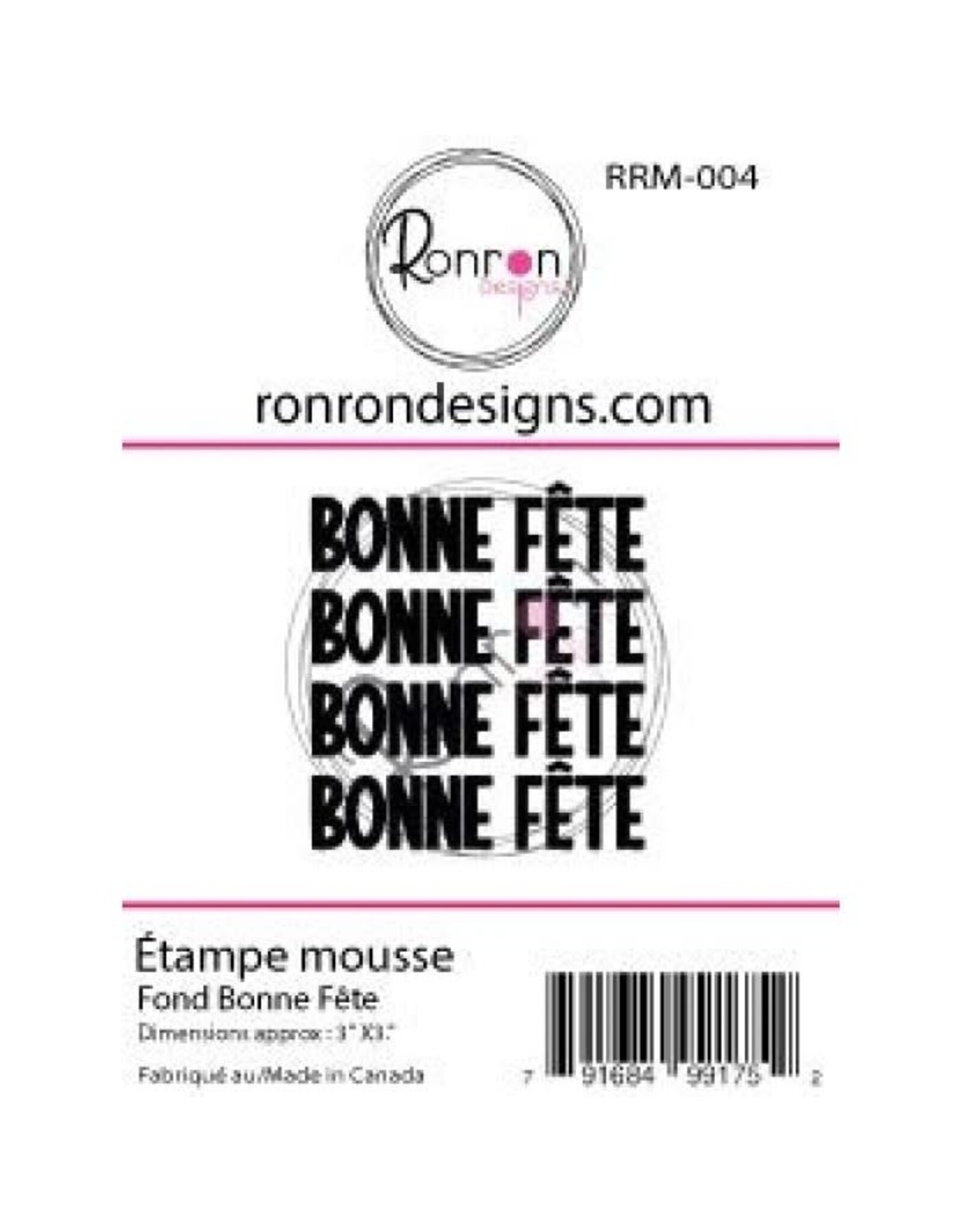 RONRON DESIGNS RONRON DESIGNS FOND BONNE FÊTE FOAM STAMP