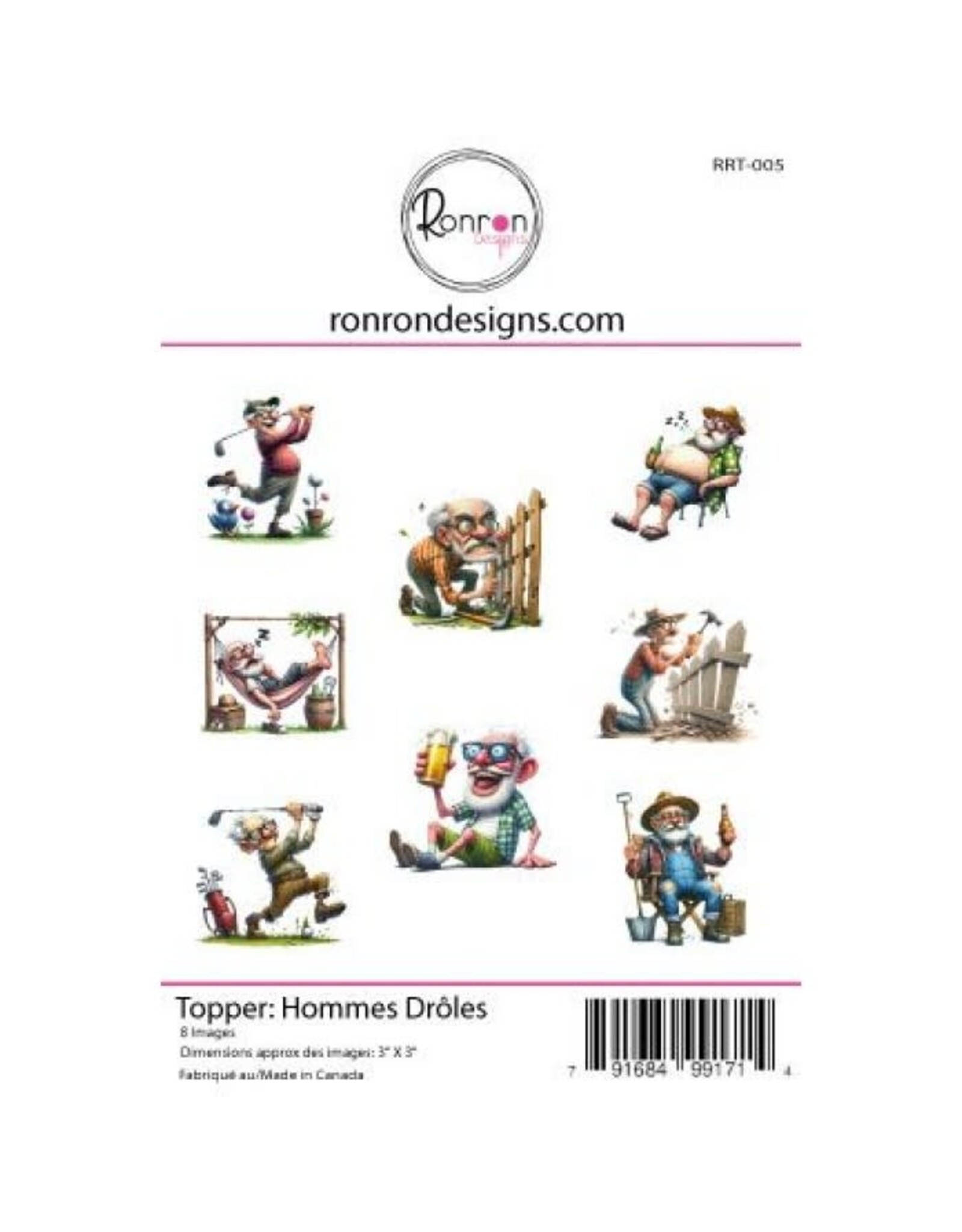 RONRON DESIGNS RONRON DESIGNS HOMMES DRÔLES TOPPERS