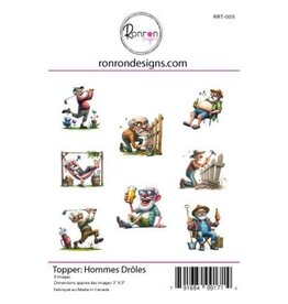 RONRON DESIGNS RONRON DESIGNS HOMMES DRÔLES TOPPERS