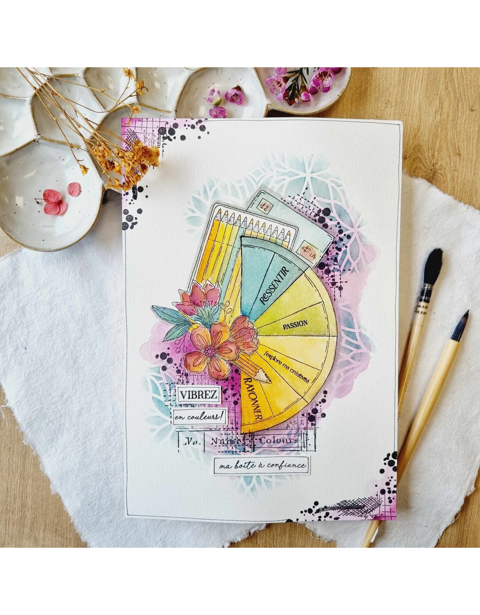 CHOU & FLOWERS CHOU & FLOWERS COLLECTION VIBRATIONS POCHOIR KALEIDOSCOPE STENCIL
