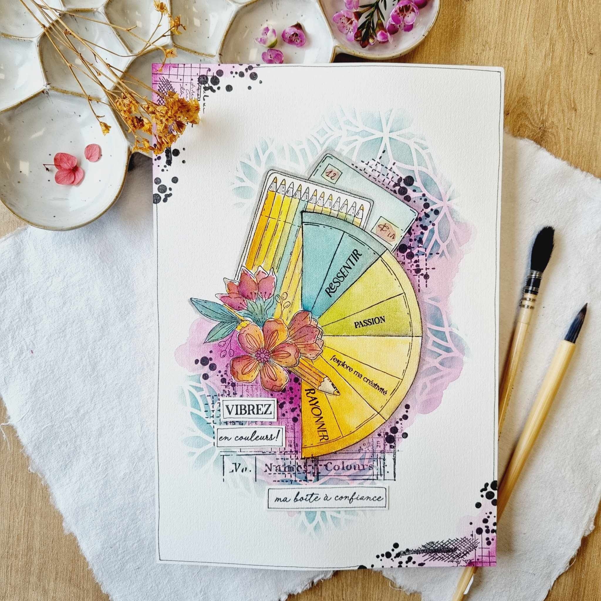 CHOU & FLOWERS CHOU & FLOWERS COLLECTION VIBRATIONS POCHOIR KALEIDOSCOPE STENCIL