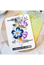CHOU & FLOWERS CHOU & FLOWERS COLLECTION VIBRATIONS CRAYON FLEURI A7 CLEAR STAMP SET