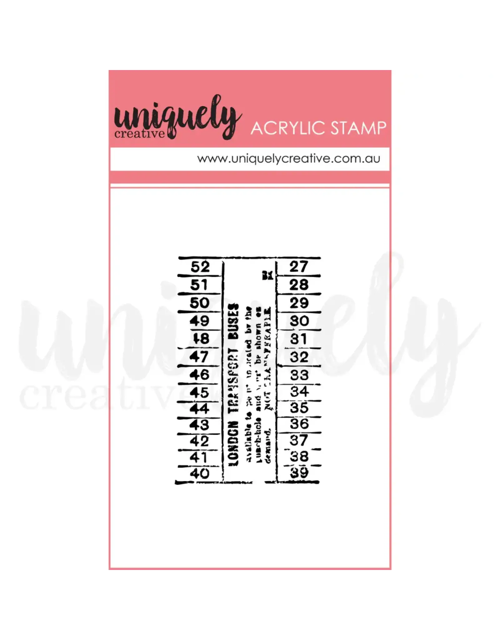 UNIQUELY CREATIVE UNIQUELY CREATIVE VINTAGE BUS TICKET MINI CLEAR STAMP