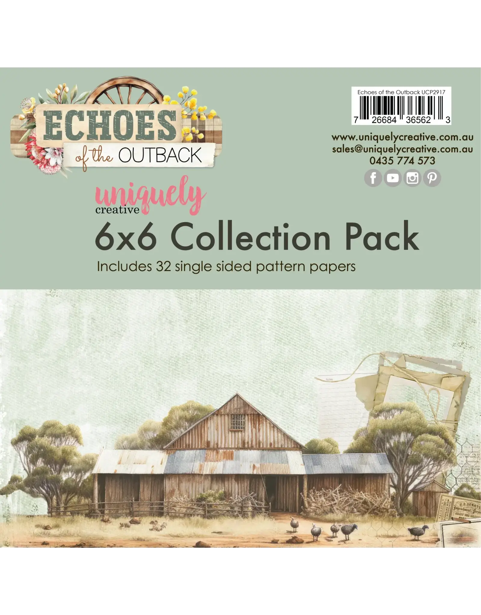 UNIQUELY CREATIVE UNIQUELY CREATIVE ECHOES OF THE OUTBACK 6x6 COLLECTION PACK