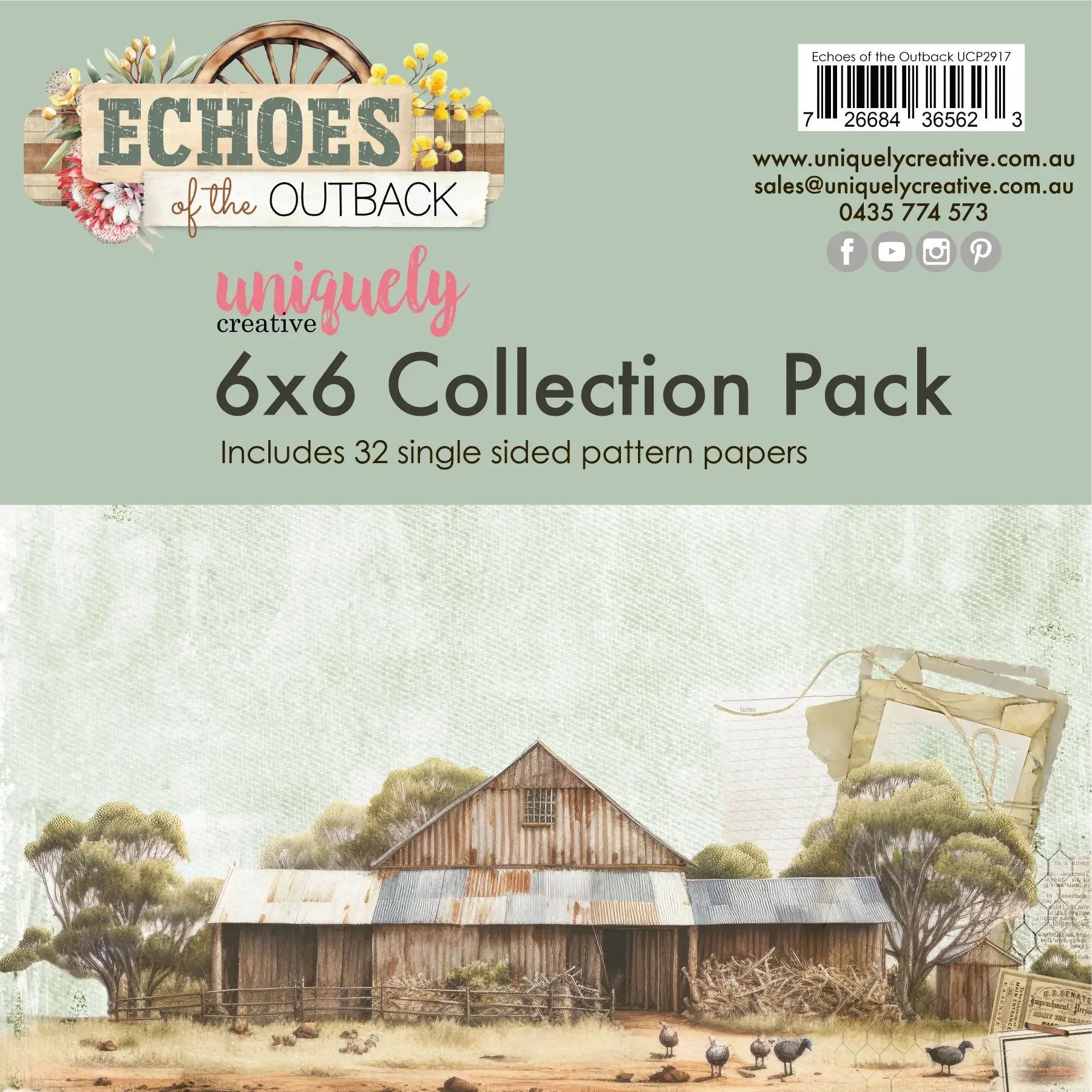 UNIQUELY CREATIVE UNIQUELY CREATIVE ECHOES OF THE OUTBACK 6x6 COLLECTION PACK