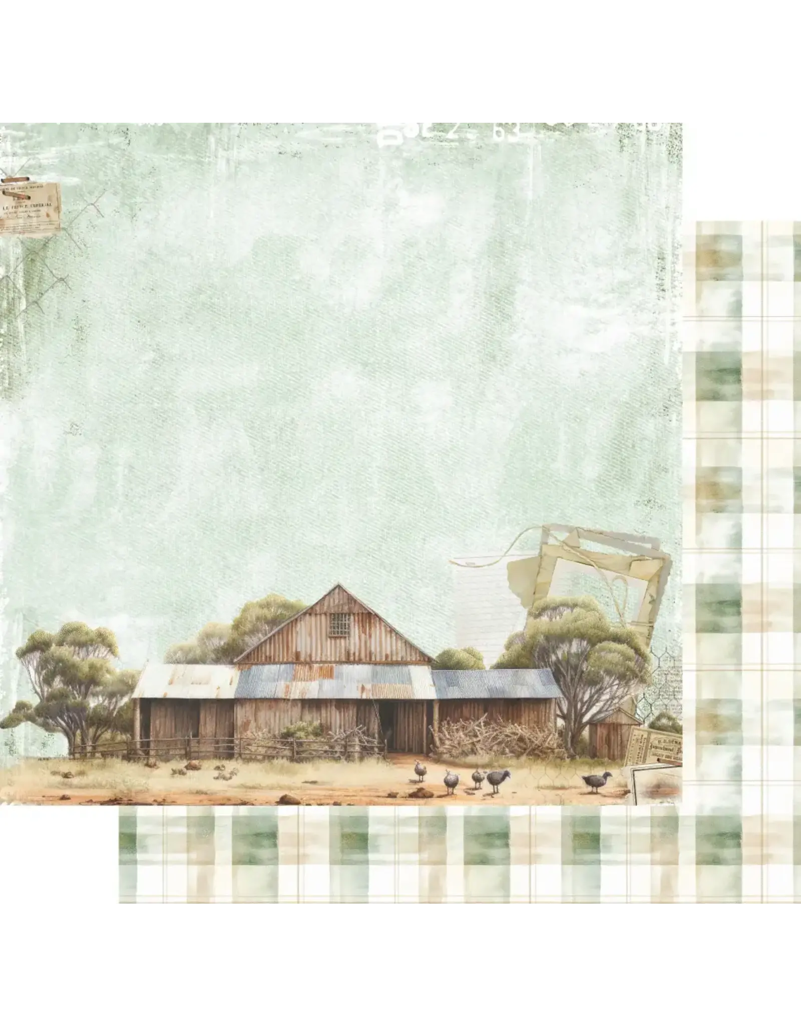 UNIQUELY CREATIVE UNIQUELY CREATIVE ECHOES OF THE OUTBACK SHEARER'S SHACK 12x12 CARDSTOCK