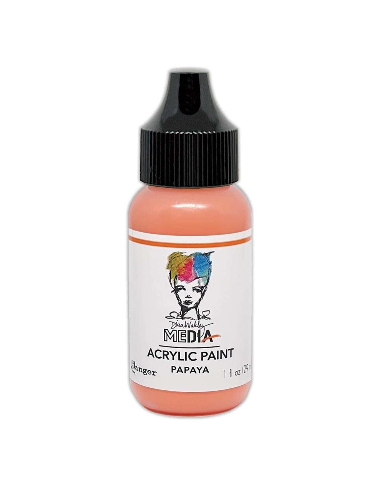 RANGER RANGER DINA WAKLEY MEDIA ACRYLIC PAINT PAPAYA 1OZ
