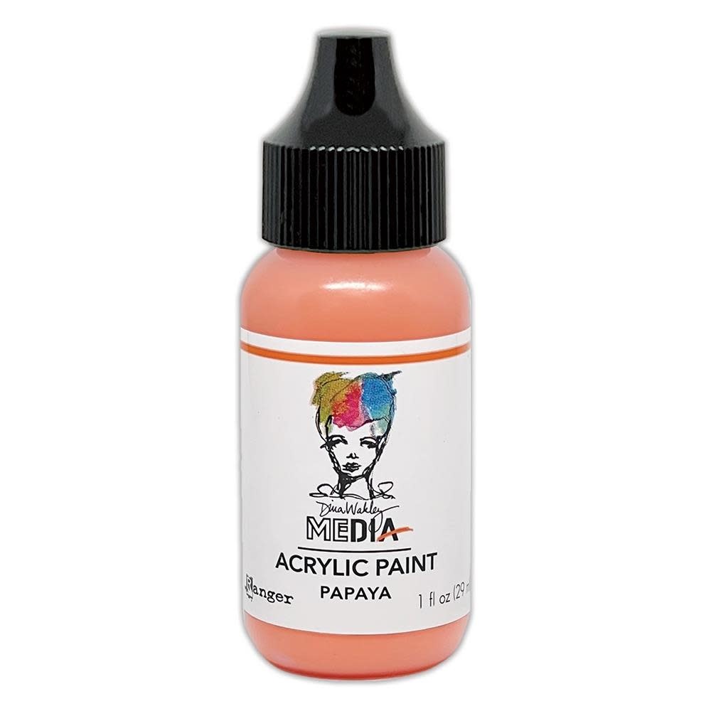 RANGER RANGER DINA WAKLEY MEDIA ACRYLIC PAINT PAPAYA 1OZ