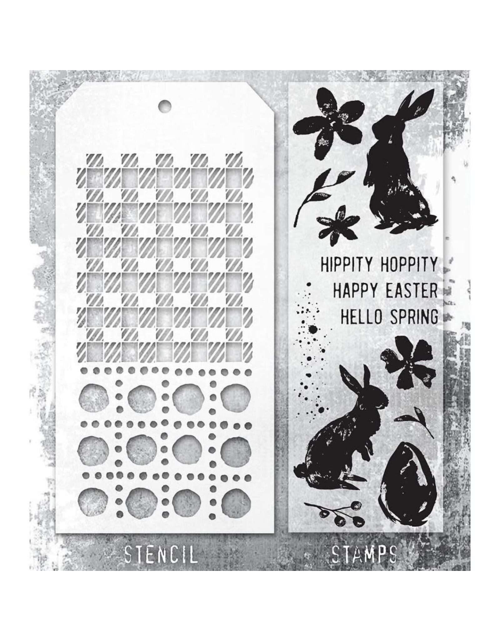 STAMPERS ANONYMOUS STAMPERS ANONYMOUS TIM HOLTZ SPRING SHADOWS MIXED MEDIA CLEAR STAMP SET & STENCIL