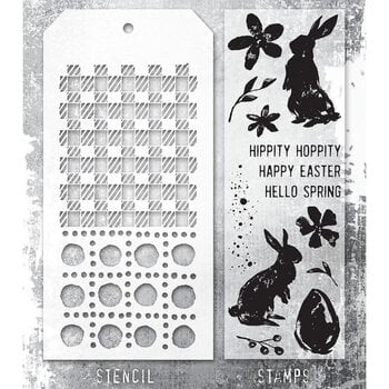 STAMPERS ANONYMOUS STAMPERS ANONYMOUS TIM HOLTZ SPRING SHADOWS MIXED MEDIA CLEAR STAMP SET & STENCIL