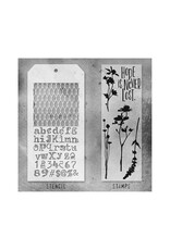 STAMPERS ANONYMOUS STAMPERS ANONYMOUS TIM HOLTZ WILDFLOWERS MIXED MEDIA CLEAR STAMP SET & STENCIL