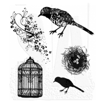 STAMPERS ANONYMOUS STAMPERS ANONYMOUS TIM HOLTZ ARTFUL FLIGHT CLING STAMP SET