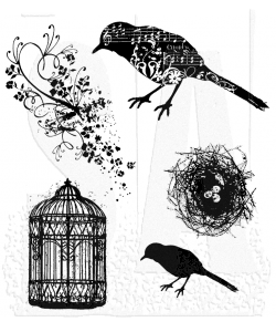 STAMPERS ANONYMOUS STAMPERS ANONYMOUS TIM HOLTZ ARTFUL FLIGHT CLING STAMP SET